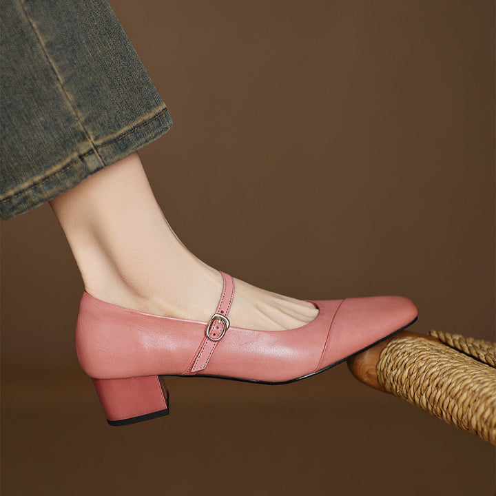 Clarette Authentic Leather Heels