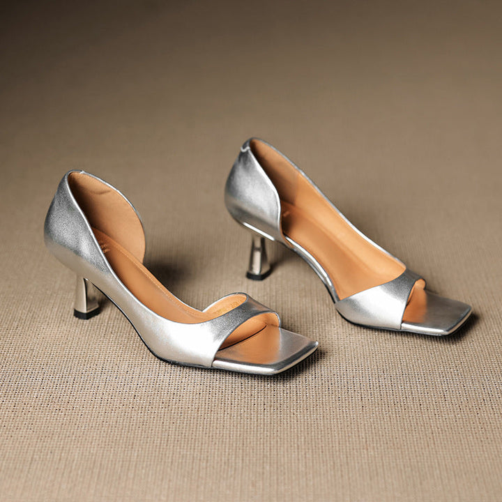 Authentic Leather Open Heels