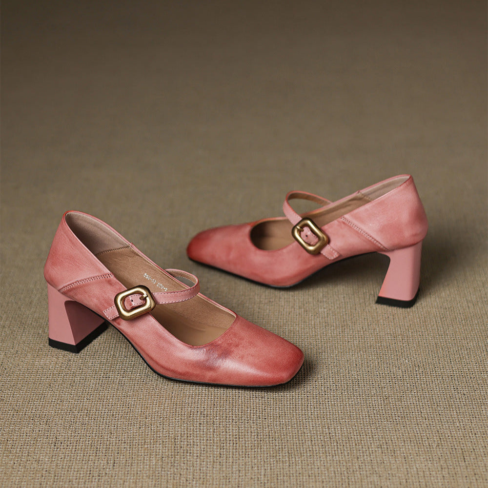 Genuine Leather Kelly Heels