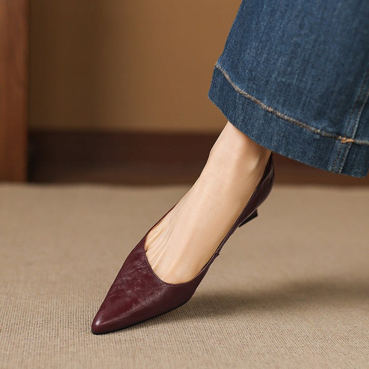 Genuine Leather Court Shoes Kregia