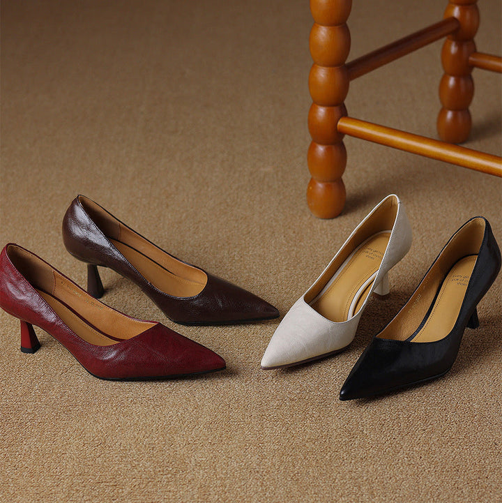 Elora Authentic Leather Heels