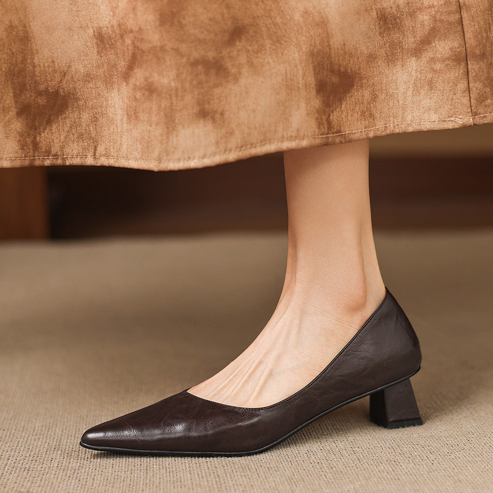 Genuine Leather Court Shoes Kregia