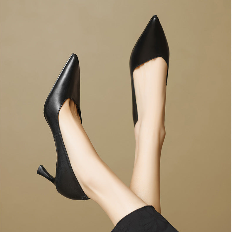 Authentic Leather Heels Noira