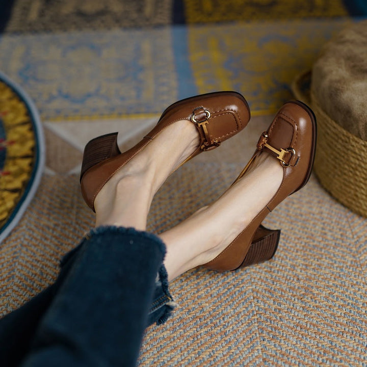 Authentic Leather Heels Velyn