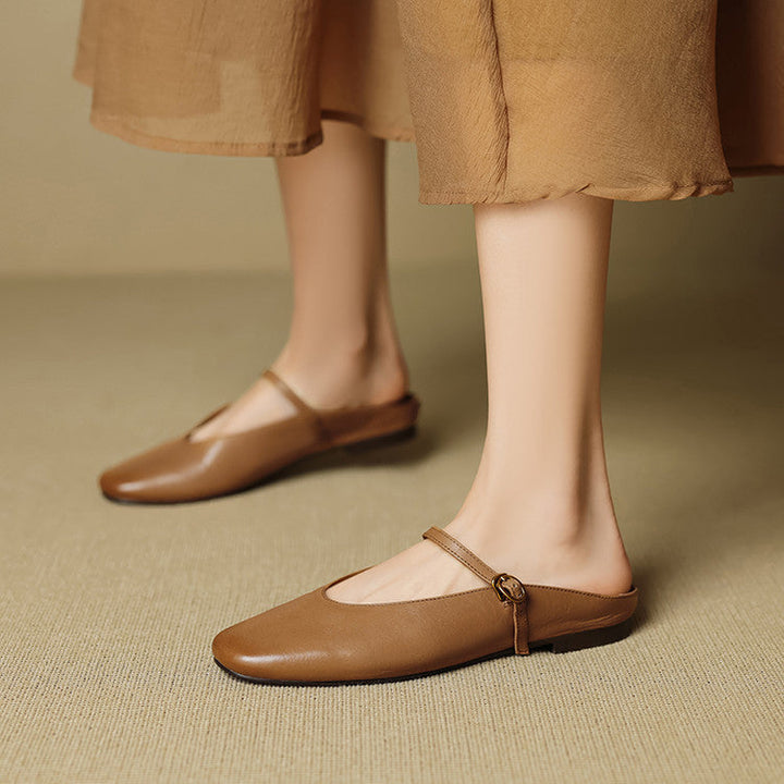 Lora Genuine Leather Mules