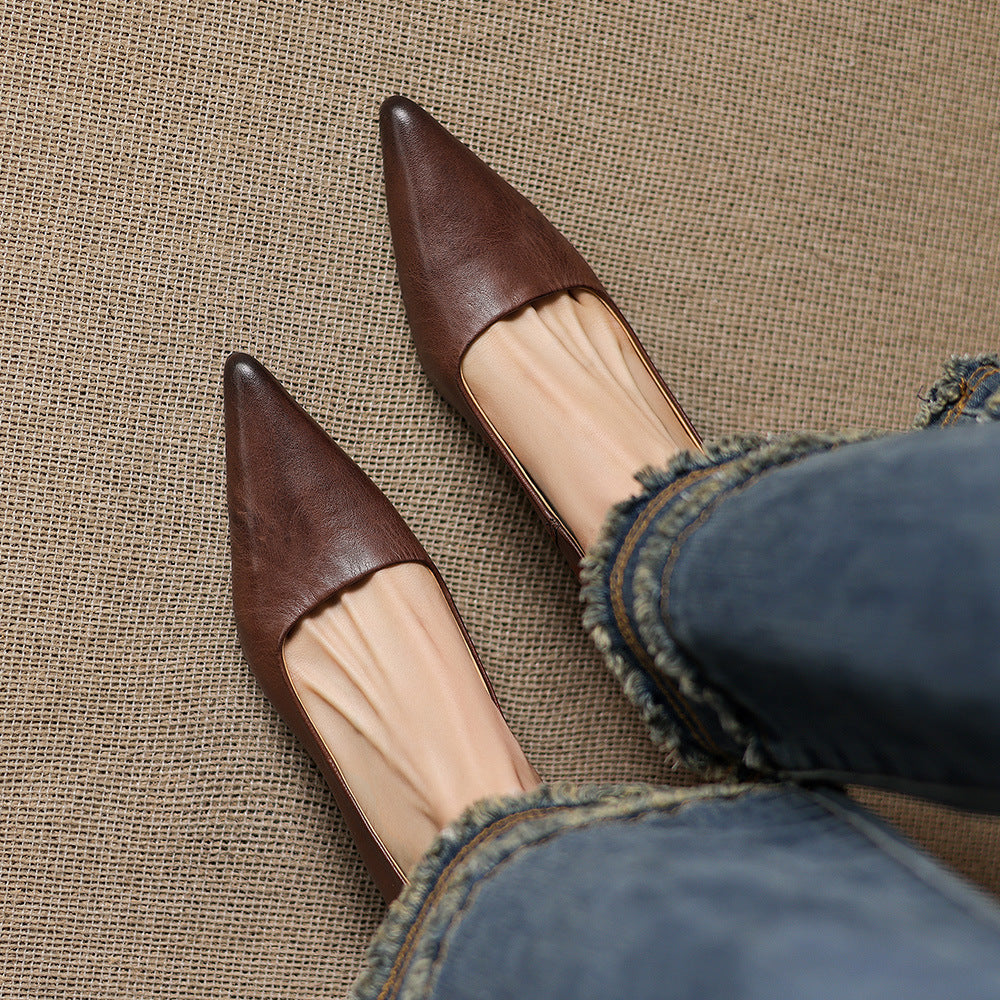 Authentic Leather Heels Revia
