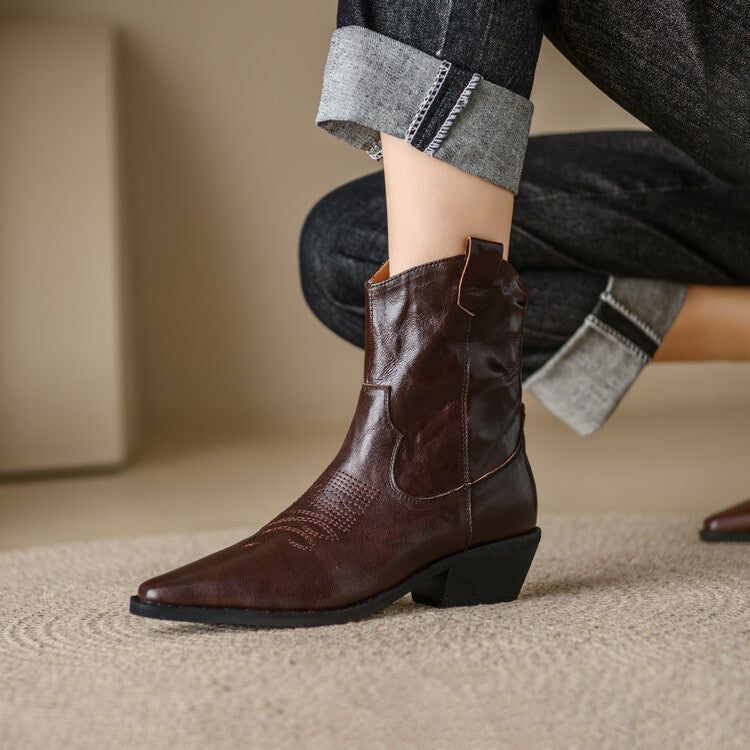 Dakota Genuine Leather Western Boots