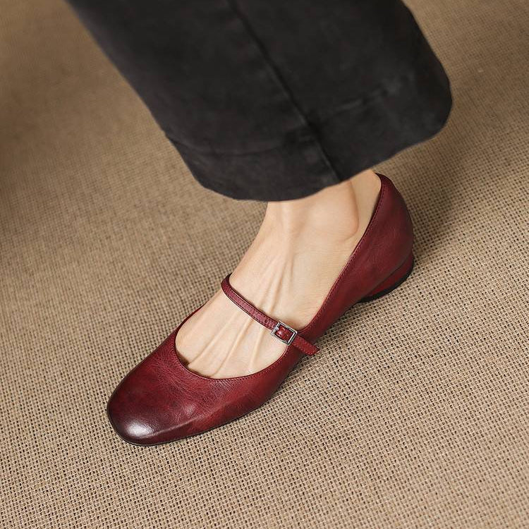 Seren Genuine Leather Flats