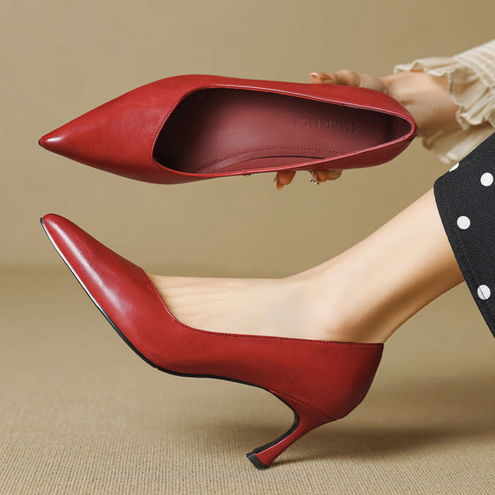 Authentic Leather Heels Noira