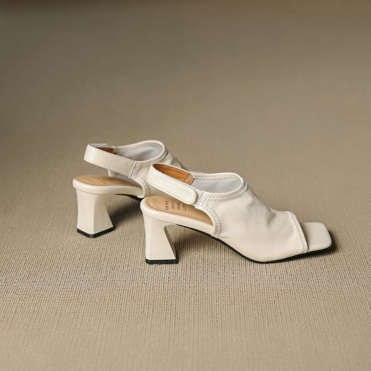Velra Genuine Leather Slingback Heels
