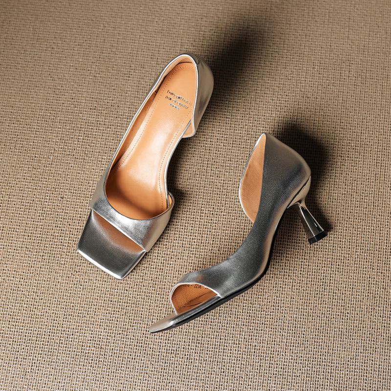 Authentic Leather Open Heels