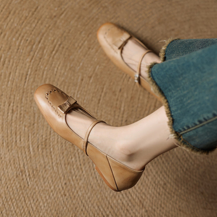Leva Genuine Leather Flats