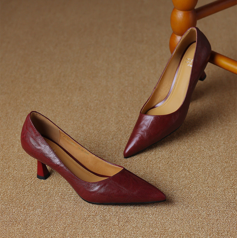 Elora Authentic Leather Heels