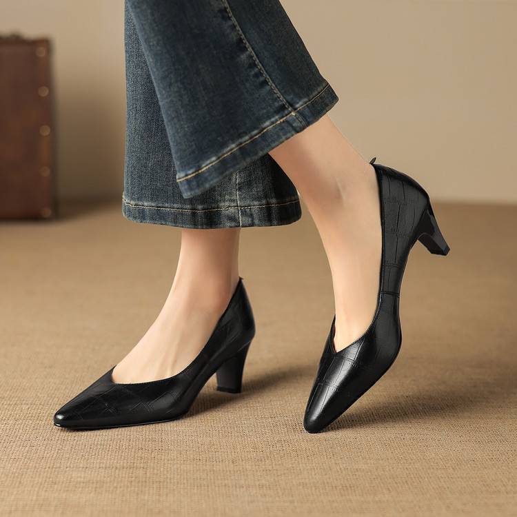 New Authentic Leather Heels