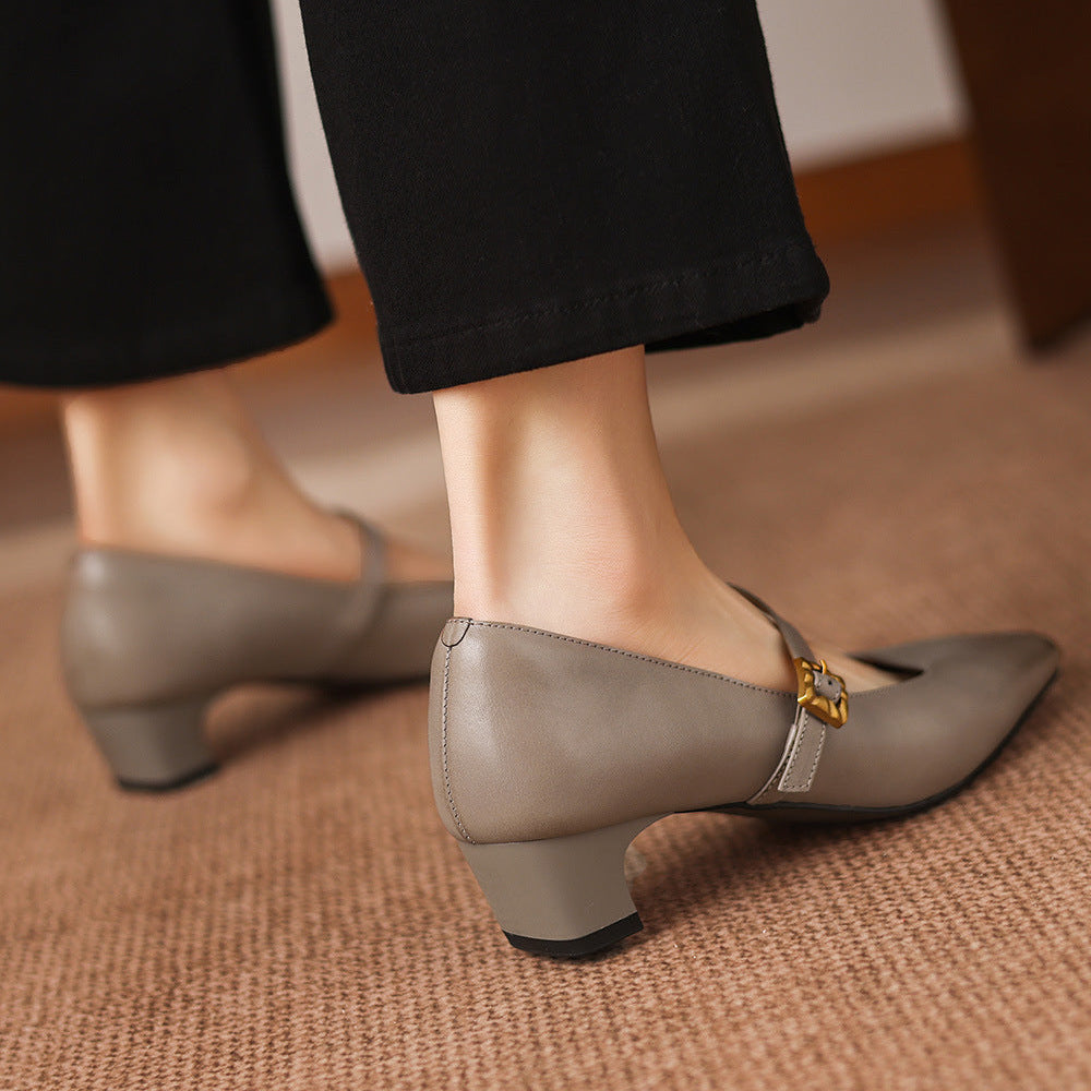 Authentic Leather Heels Aira
