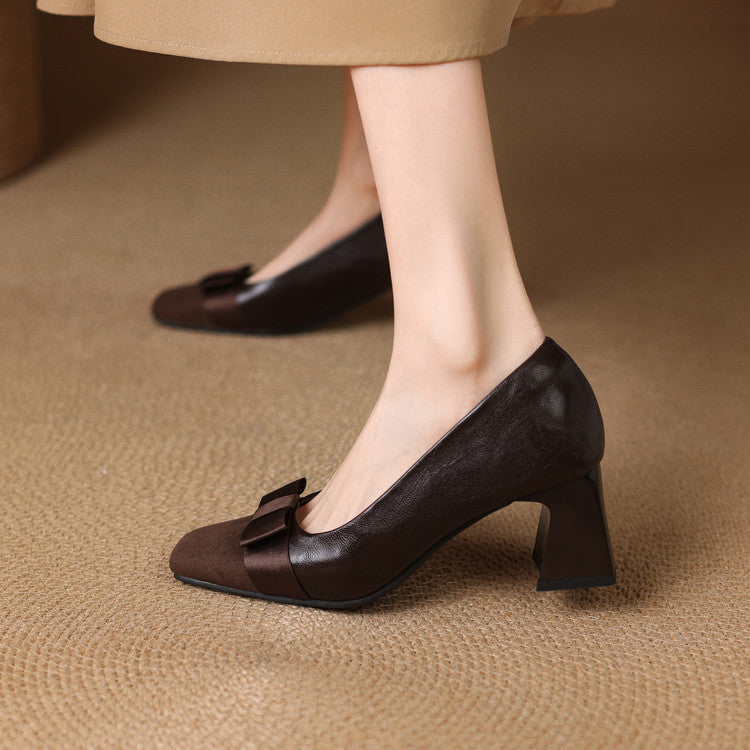 Blue Block Heels