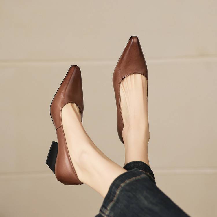 Zyla Authentic Leather Heels