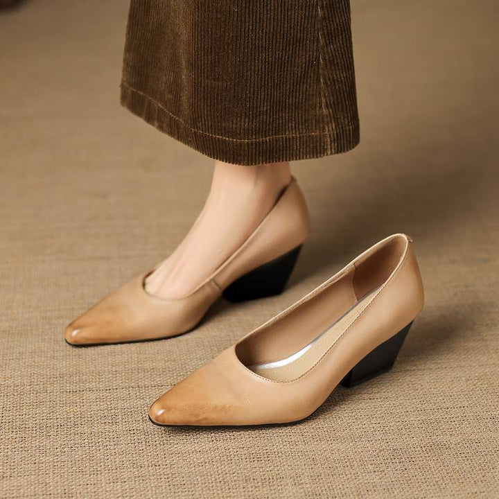 Zyla Authentic Leather Heels
