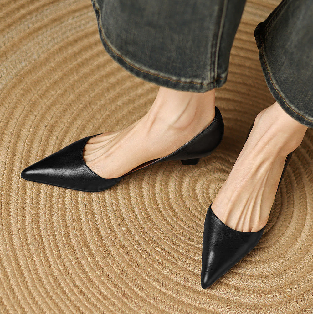 Authentic Leather Kitten Heels Carlen