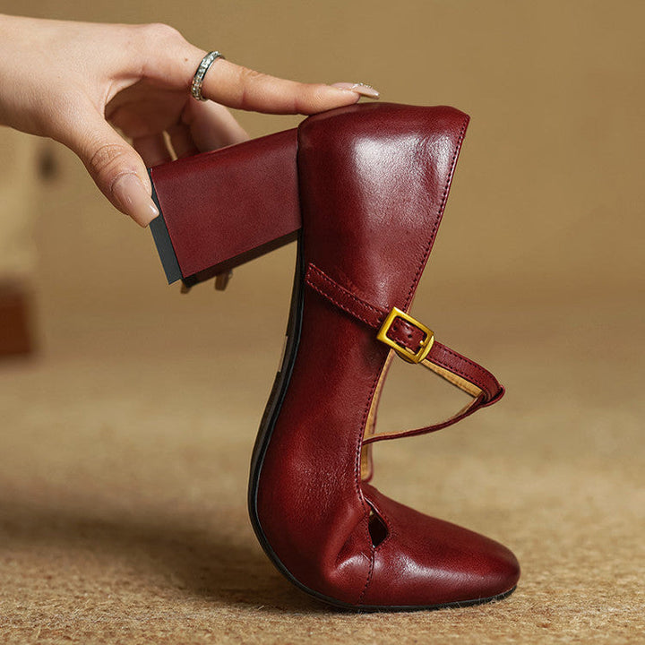 Elora Authentic Leather Heels