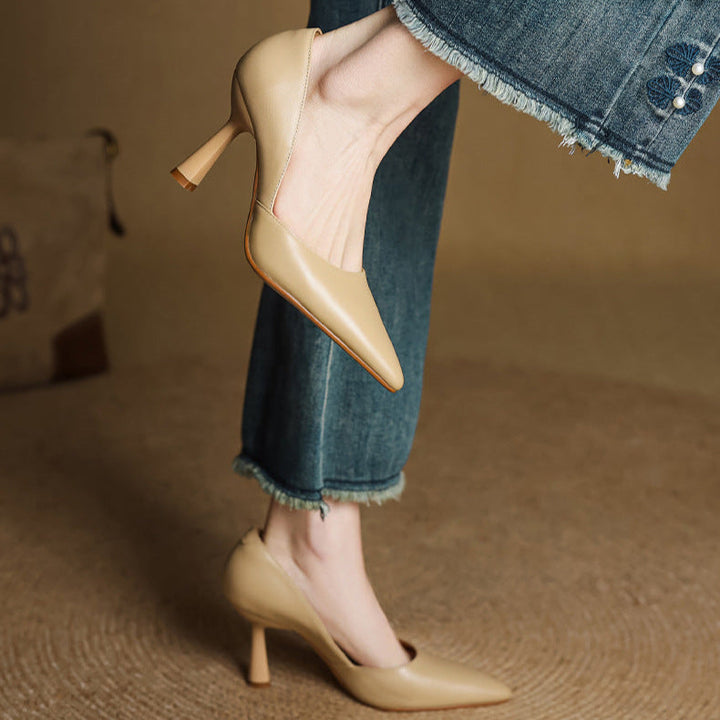 Authentic Leather Heels Liana