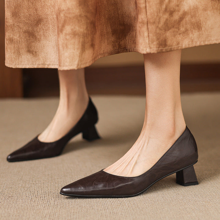 Genuine Leather Court Shoes Kregia