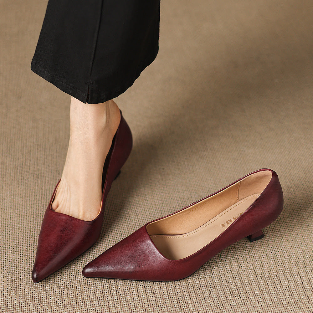 Revia Genuine Leather Heels