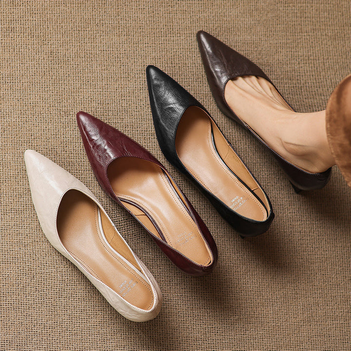 Genuine Leather Court Shoes Kregia