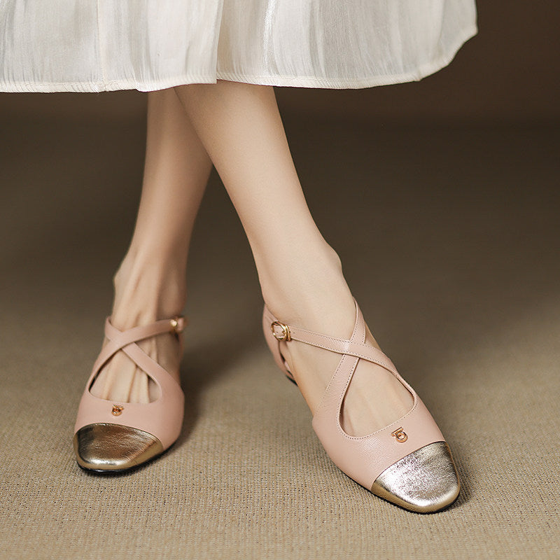 Elene Genuine Leather Mary-Jane Flats