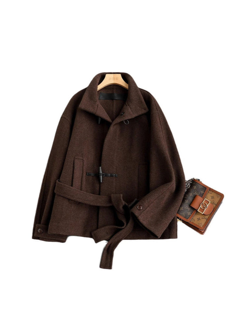 Classic Wool Belted Coat for Women