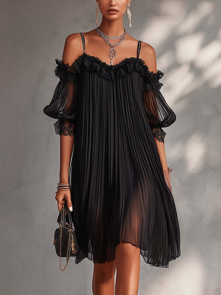 Klementína | Retro Pattern V-Neck Maxi Dress