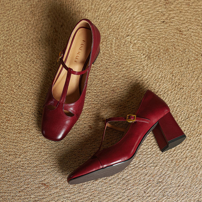 Elora Authentic Leather Heels