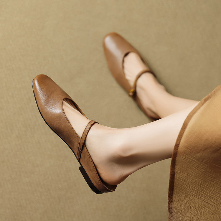 Lora Genuine Leather Mules
