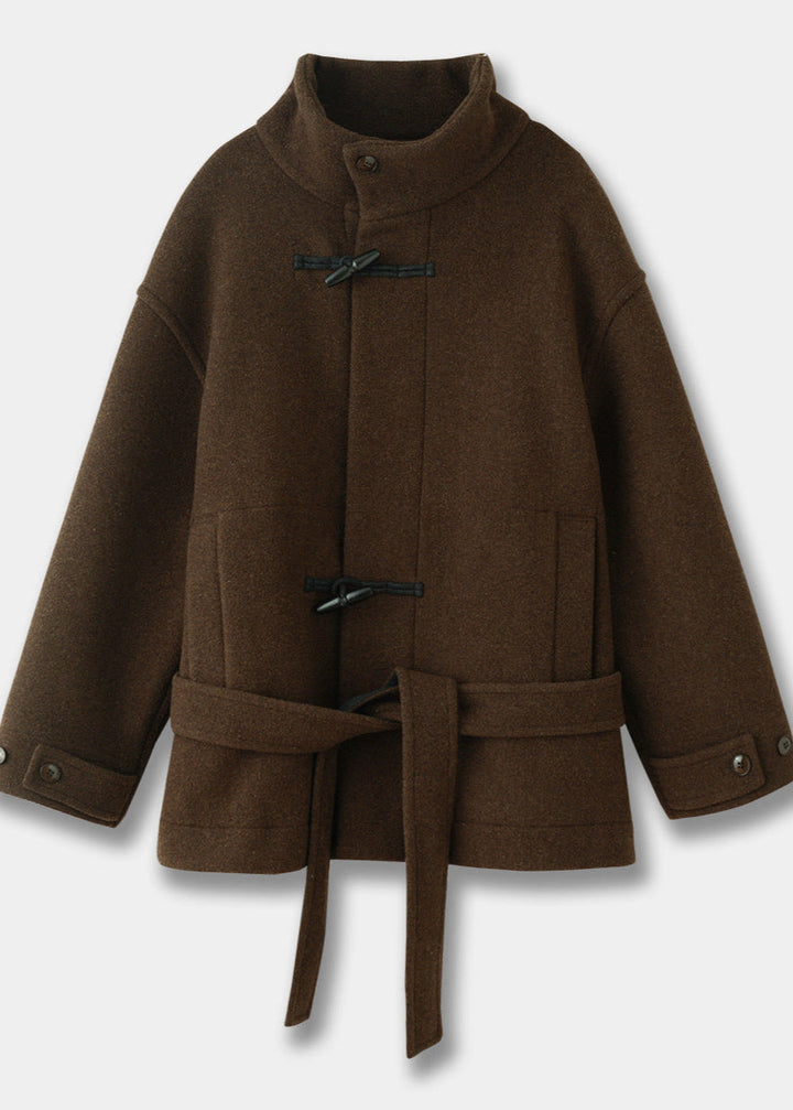 Classic Wool Belted Coat for Women