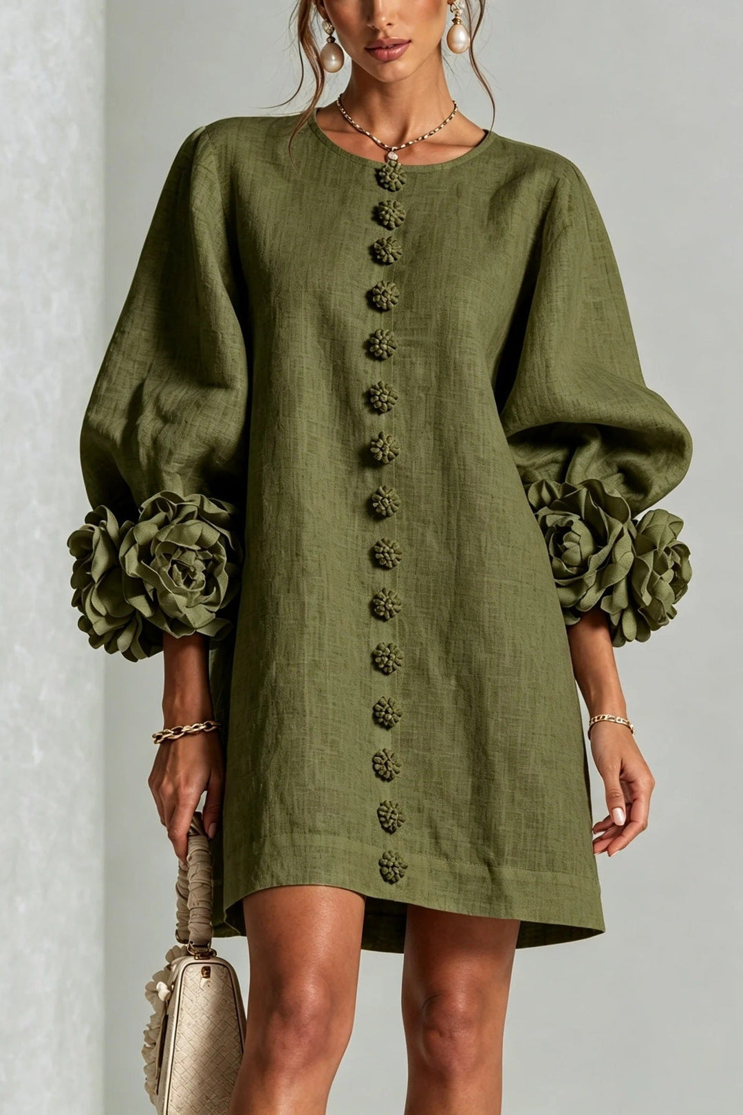 Kiara | Floral Balloon Sleeve Dress