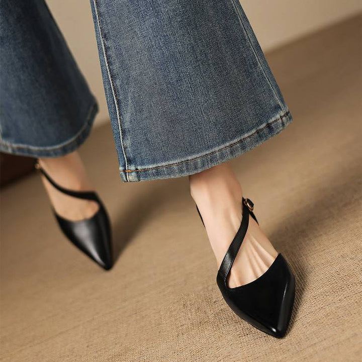 Evani Genuine Leather D'Orsay Heels