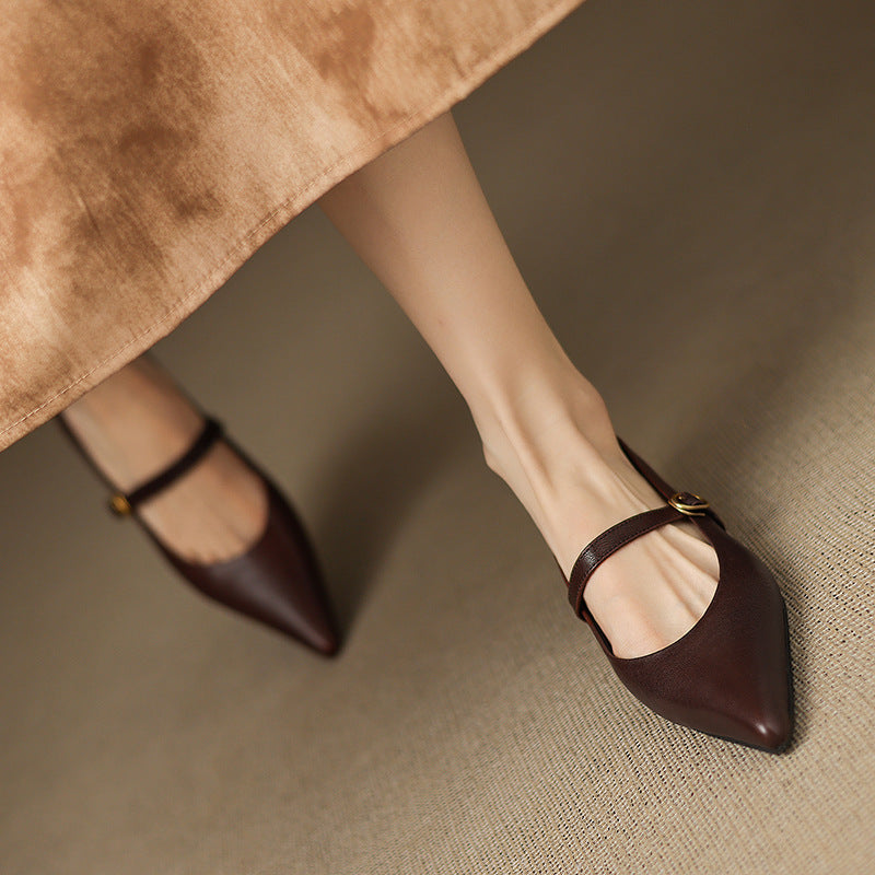 Delia Leather Heels
