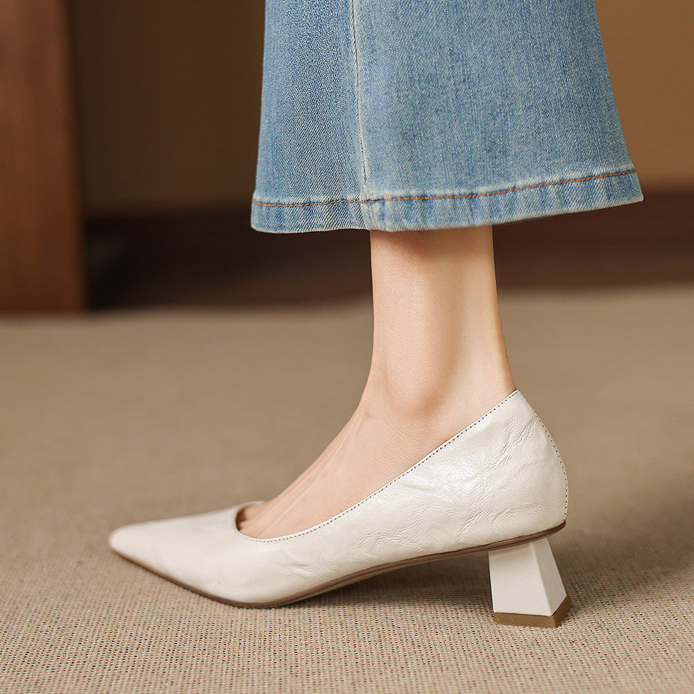 Genuine Leather Court Shoes Kregia