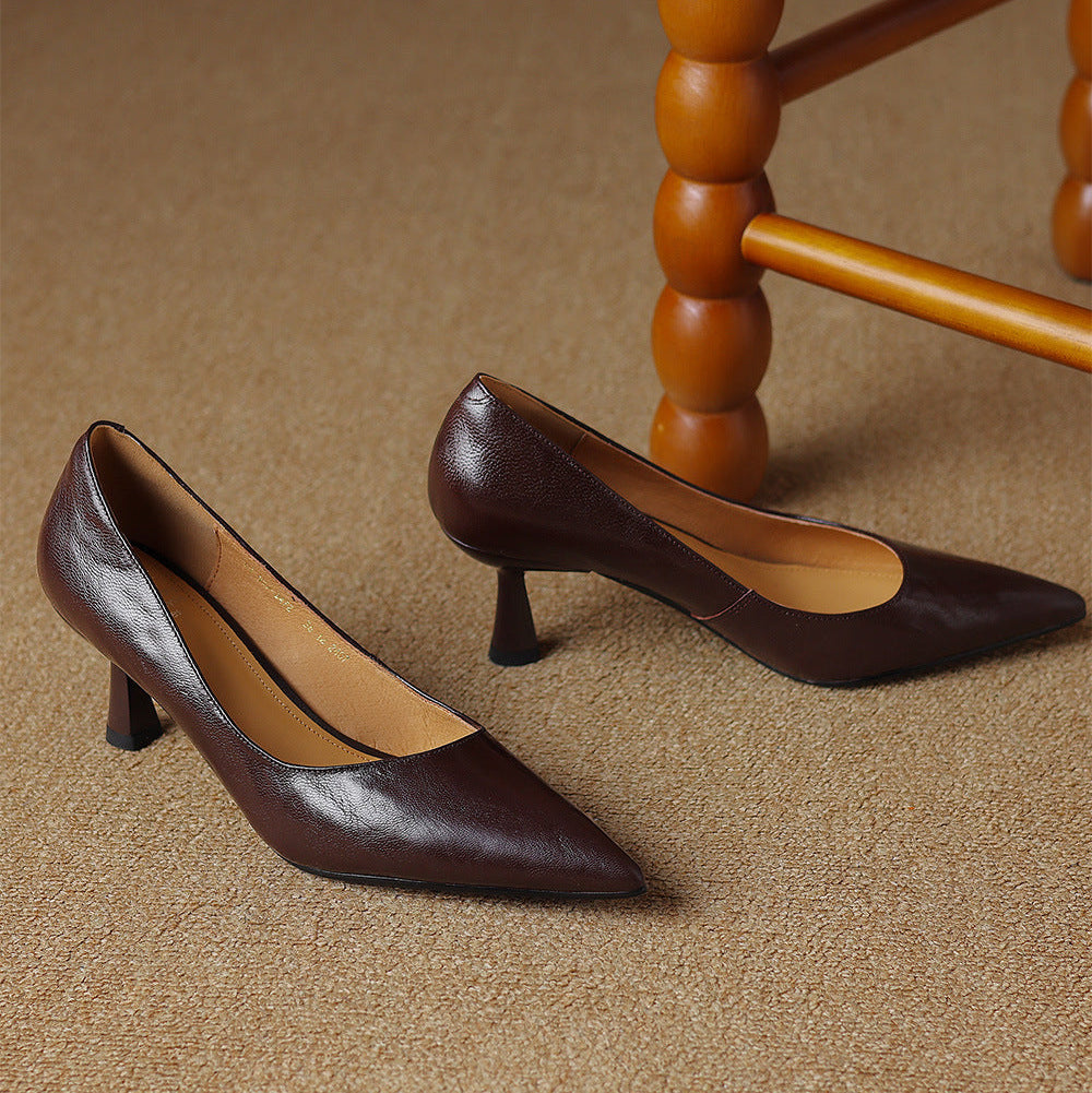 Elora Authentic Leather Heels