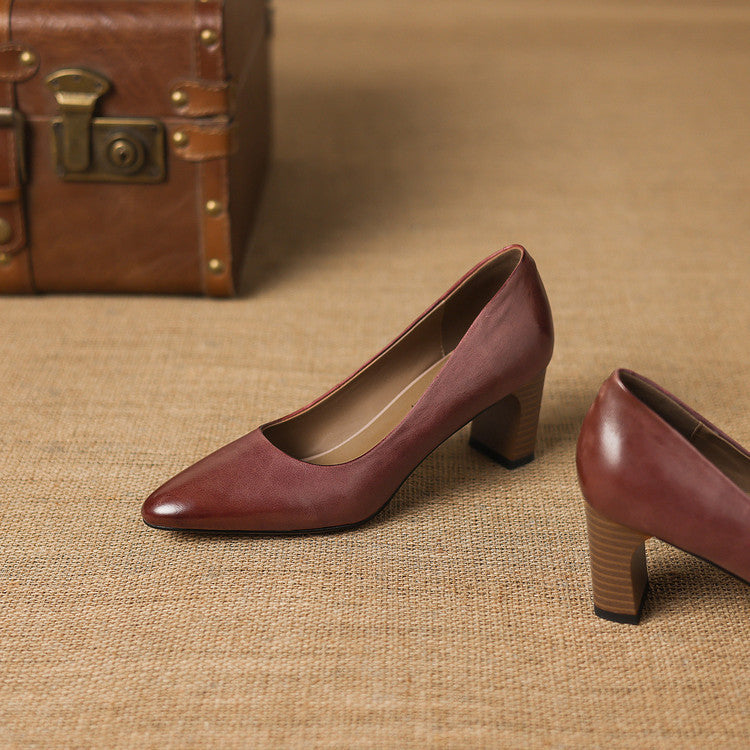 Authentic Leather Heels Velia