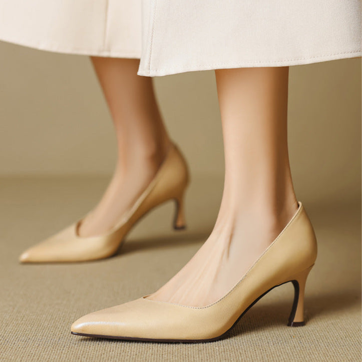 Authentic Leather Heels Noira