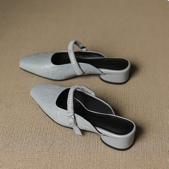 Elyne Genuine Leather Mary Jane Mules