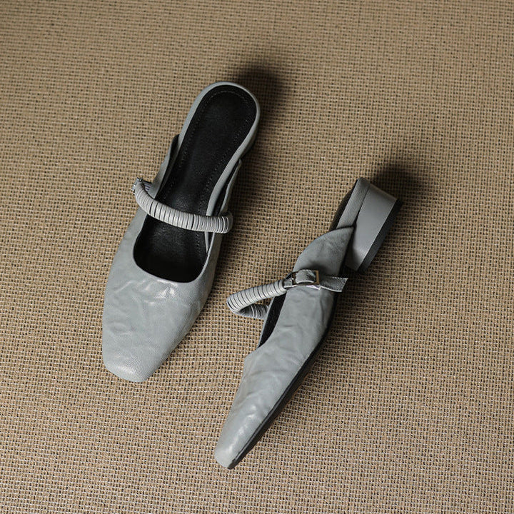 Elyne Genuine Leather Mary Jane Mules