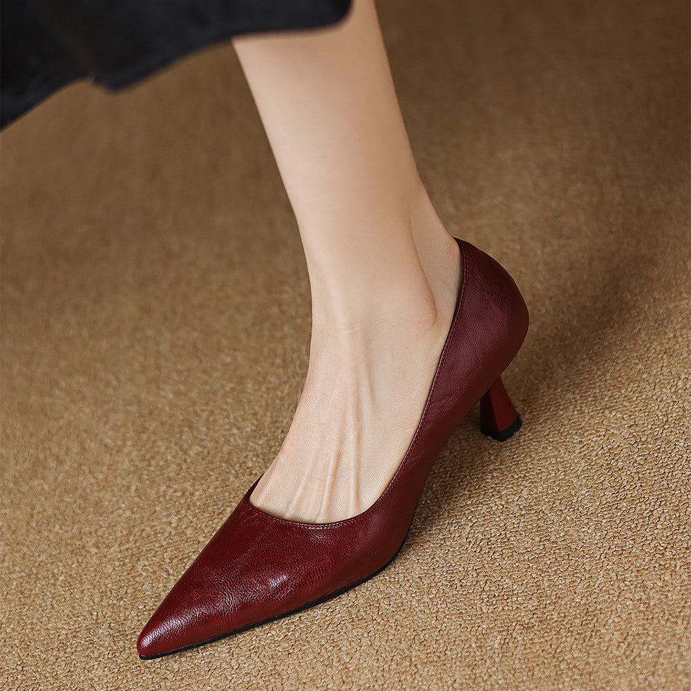 Elora Authentic Leather Heels