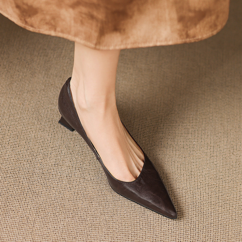 Genuine Leather Court Shoes Kregia