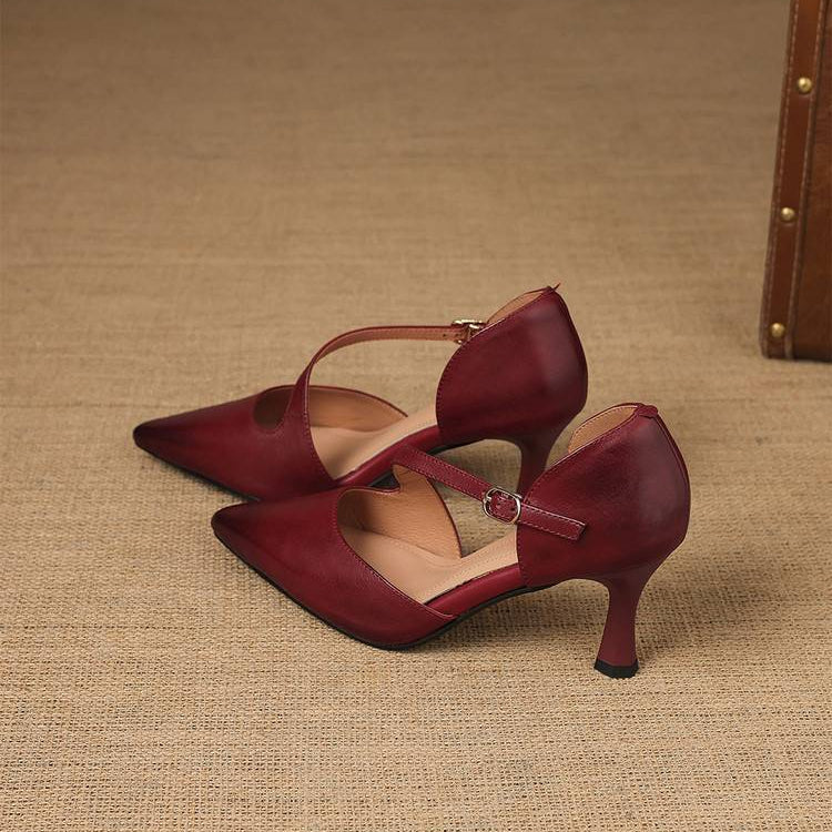 Evanie Genuine Leather D'Orsay Heels