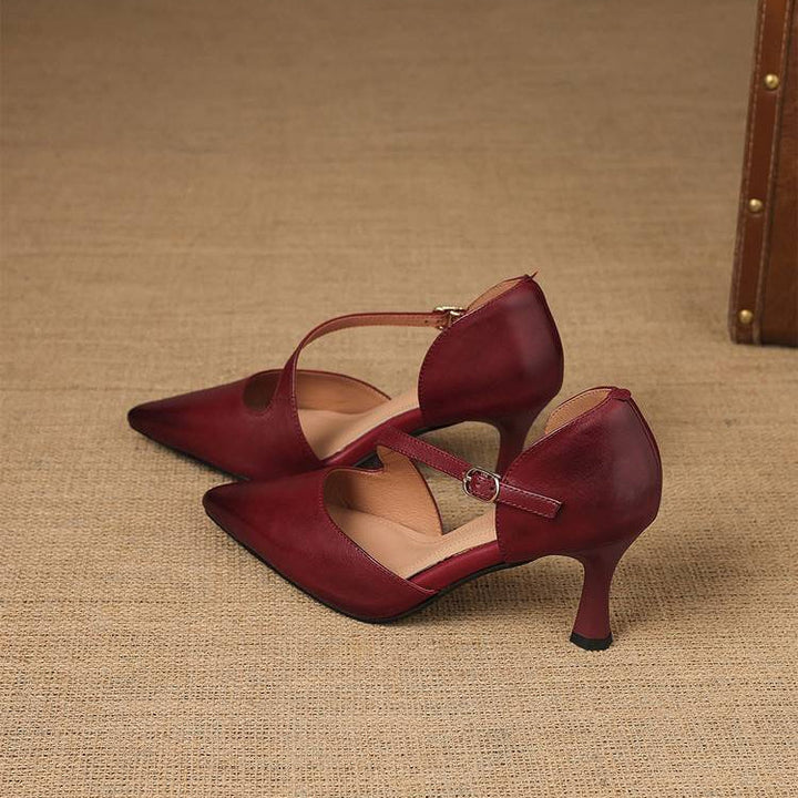 Evanie Genuine Leather D'Orsay Heels