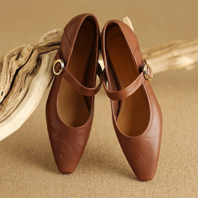 Genuine Leather Heels in Merlot Colour