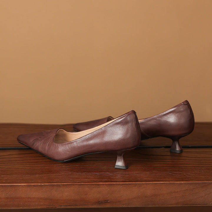 Authentic Leather Heels Revia