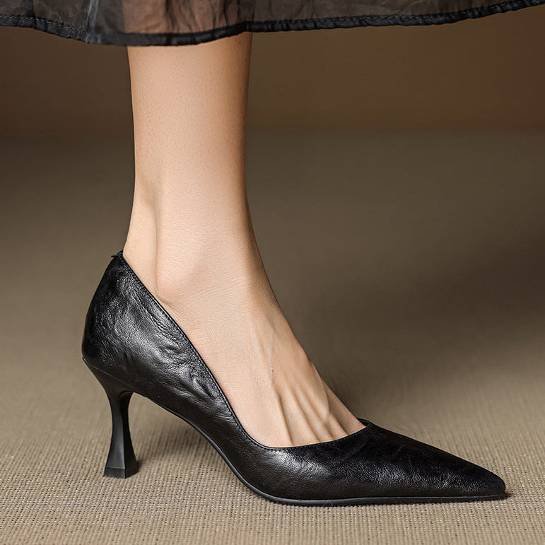 Authentic Leather Heels Viora